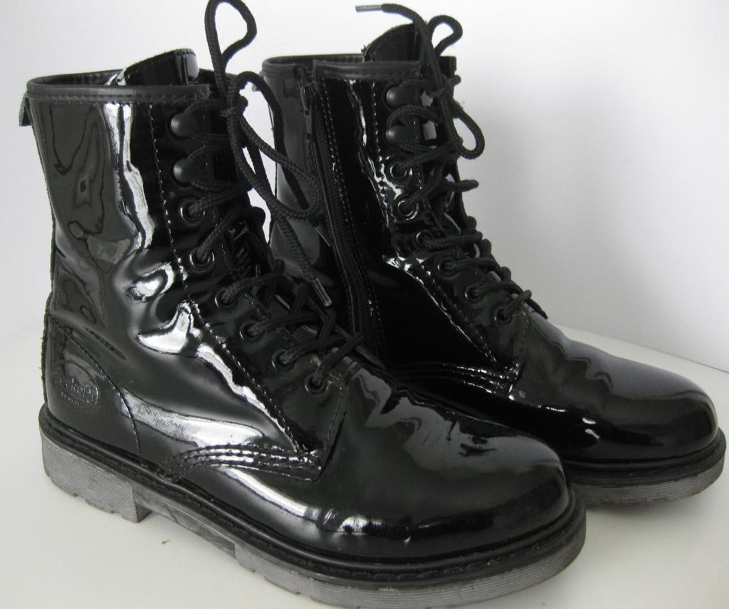 Dockers by Garly Boots Veterlaarsjes zwart lakleer maat 40, Zwart, Overige typen, Ophalen of Verzenden, Zo goed als nieuw