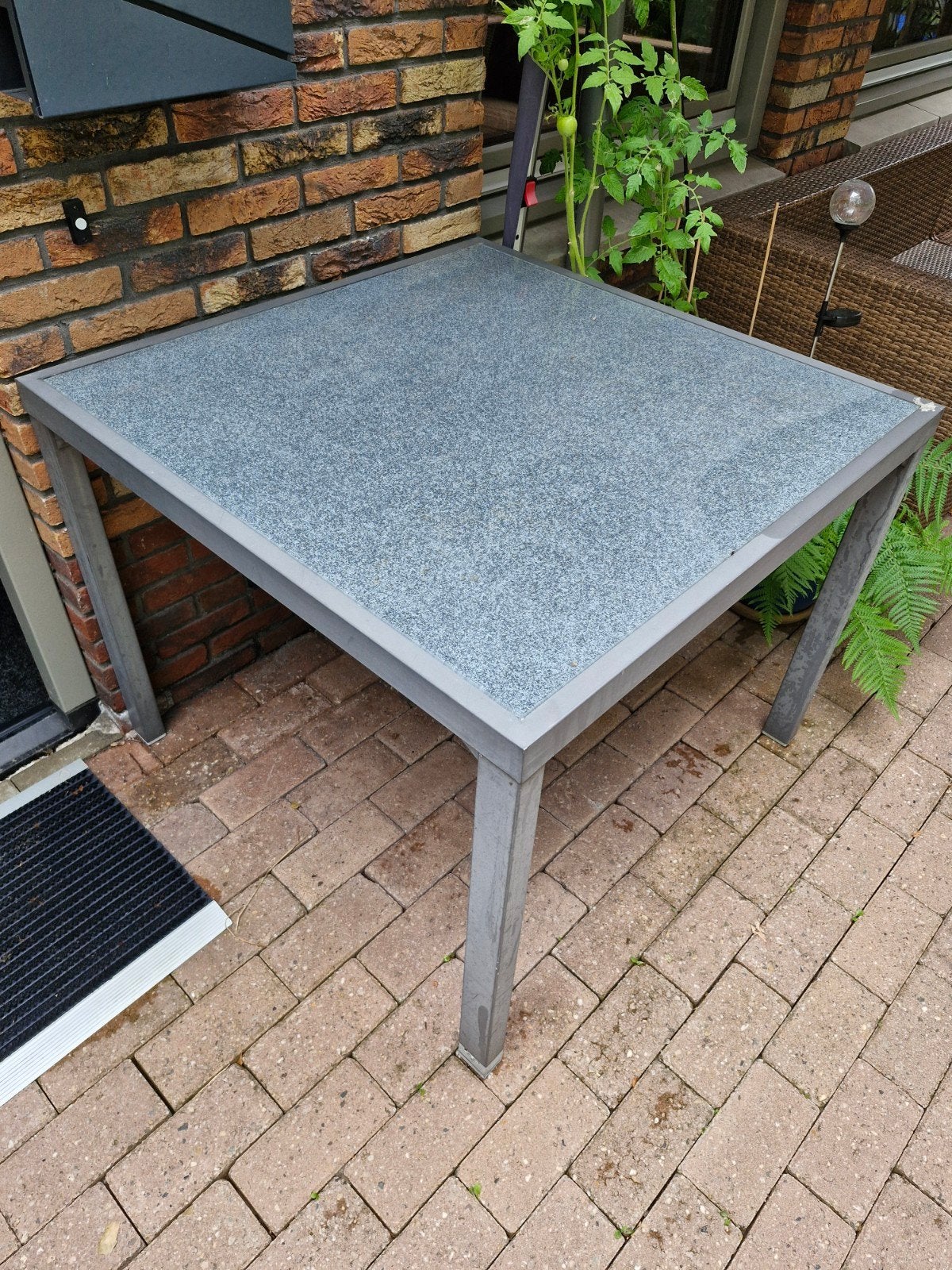Vierkante tuintafel met aluminium frame, Tuin en Terras, Tuintafels, Ophalen, Gebruikt, Vierkant, Aluminium