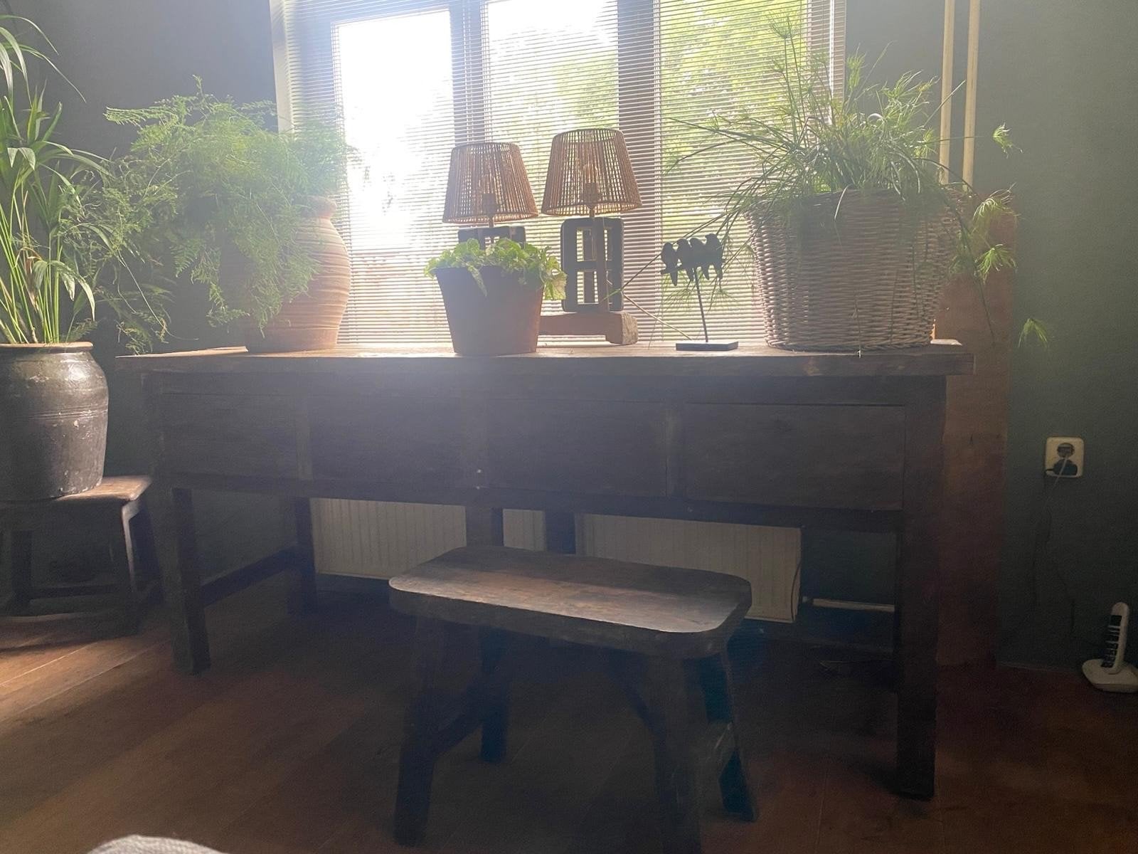 Prachtige, zware, perfect onderhouden oude sitetafel, Ophalen of Verzenden