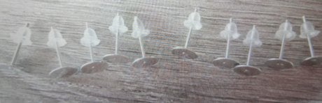 10 stuks zilverkleur oorstekers voor cabochons., Ophalen of Verzenden, Nieuw, Overige typen