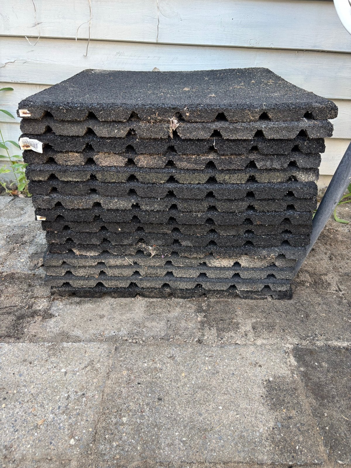 Rubberen terrastegels 50x50x2,5cm, Ophalen, Gebruikt, Rubber, 5 tot 10 m²