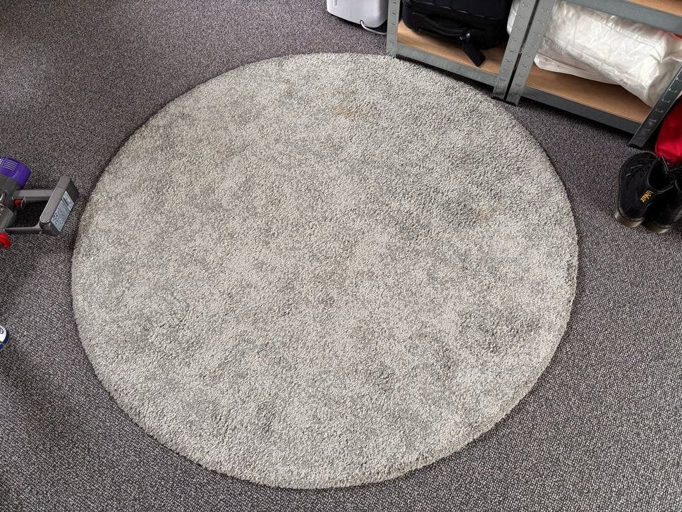 IKEA Stoense rond vloerkleed grijs, Huis en Inrichting, Ophalen, Gebruikt, 100 tot 150 cm, Rond