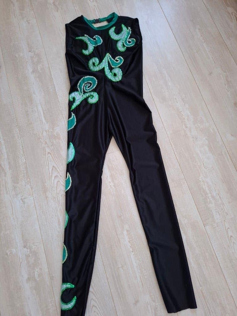 Nieuw! Lang pak voor Twirlen, Voltige, Schaatsen, Gymnastiek, Zwart, Overige typen, Nieuw, Kindermaat 122 t/m 140