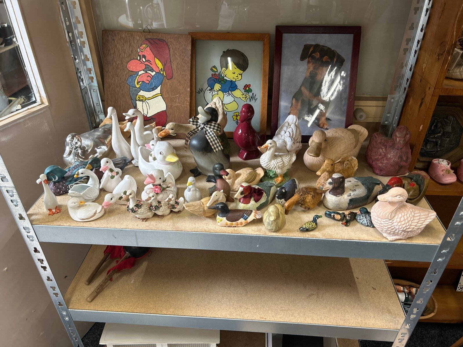 Verzameling porseleinen en houten eendjes, Ophalen, Gebruikt, Vogel, Beeldje of Figuurtje