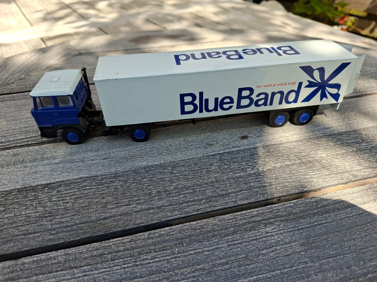 Lion Car DAF Blue Band vrachtwagen model - Made in Holland, Ophalen of Verzenden, Zo goed als nieuw, Truck