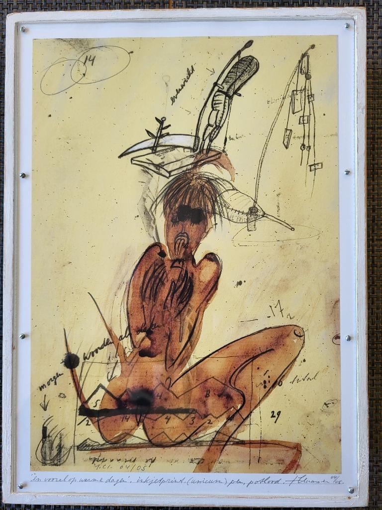 Johan claassen / Inktjetprint met pen en potlood, Ophalen of Verzenden