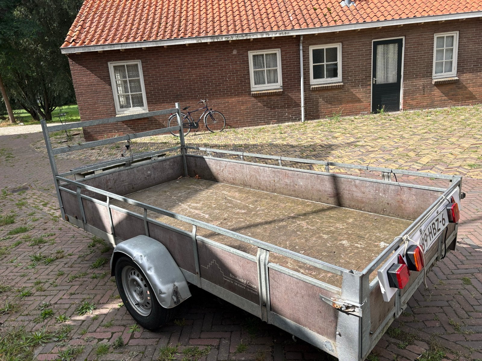 Aanhanger met bak 3m en handige opbergkist, Ophalen, Gebruikt