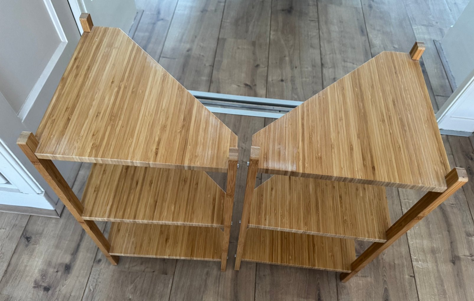 RÅGRUND Wastafel-/hoekrek, bamboe, 34x60 cm, Huis en Inrichting, Badkamer | Badkamermeubels, Ophalen, Gebruikt, 50 tot 100 cm