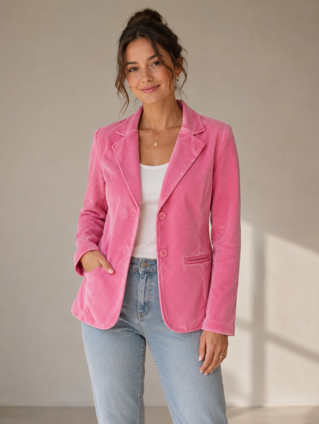 Roze Tramontana tricot colbert M, Maat 38/40 (M), Ophalen of Verzenden, Zo goed als nieuw, Jasje