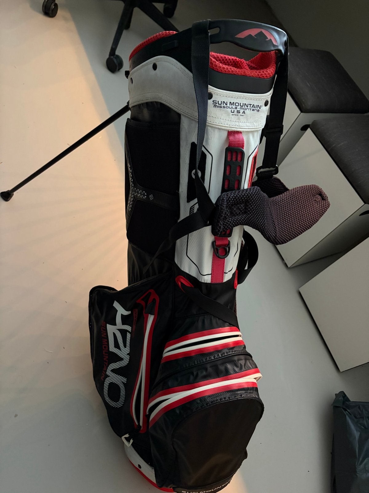 Sun Mountain H2NO Lite 14-Way Golftas - Zwart/Rood/Wit, Ophalen of Verzenden, Gebruikt, Tas, Overige merken
