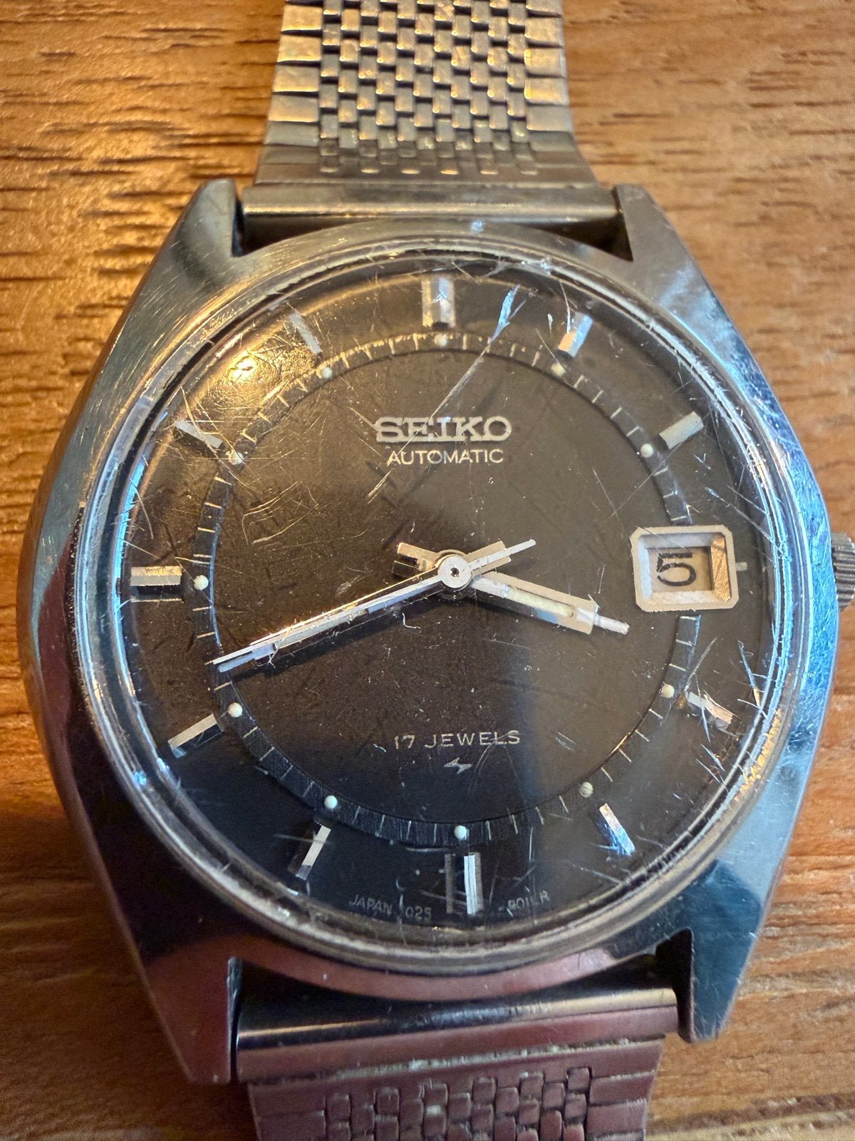 Vintage Seiko Automatic 17 Jewels Heren Polshorloge, Seiko, Staal, Met bandje, Polshorloge