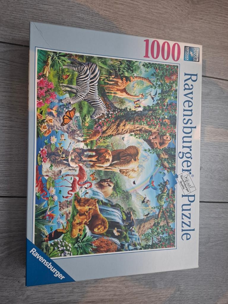 Ravensburger Legpuzzel 1000 stukjes - Dierenparadijs, Hobby en Vrije tijd, Ophalen of Verzenden, 500 t/m 1500 stukjes, Zo goed als nieuw