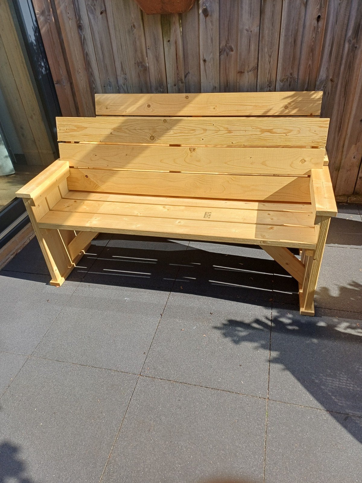 Nieuwe onbehandelde vuren houten bank 160 cm breed, Tuin en Terras, Ophalen, Nieuw, Hout
