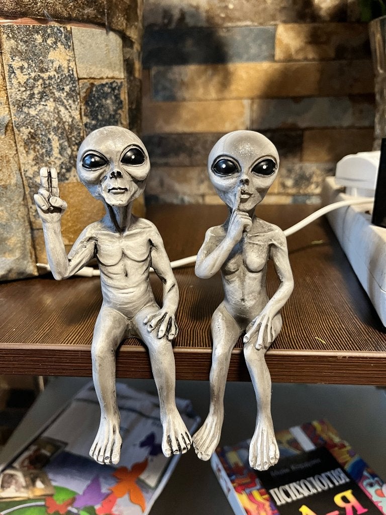 Alien Tuinbeeld Tuin Beeld Beeldje UFO Poppetje Tuinbeeldje, Verzamelen, Verzenden, Nieuw