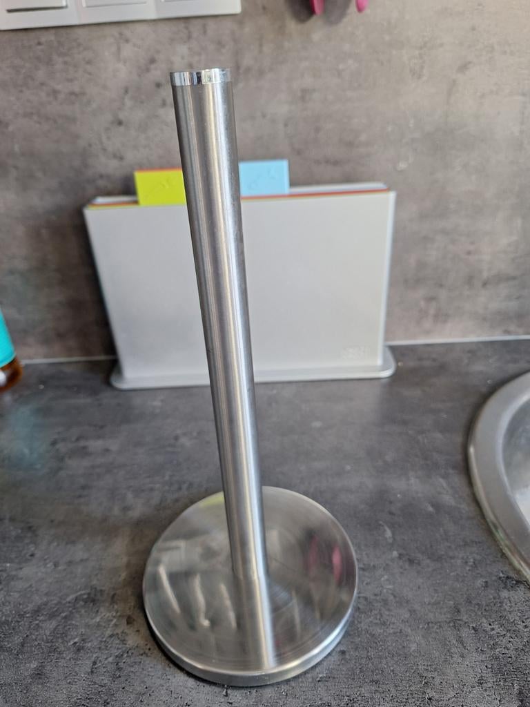 Zilverkleurige Keukenrolhouder - Gebruikt, Ophalen of Verzenden, Gebruikt