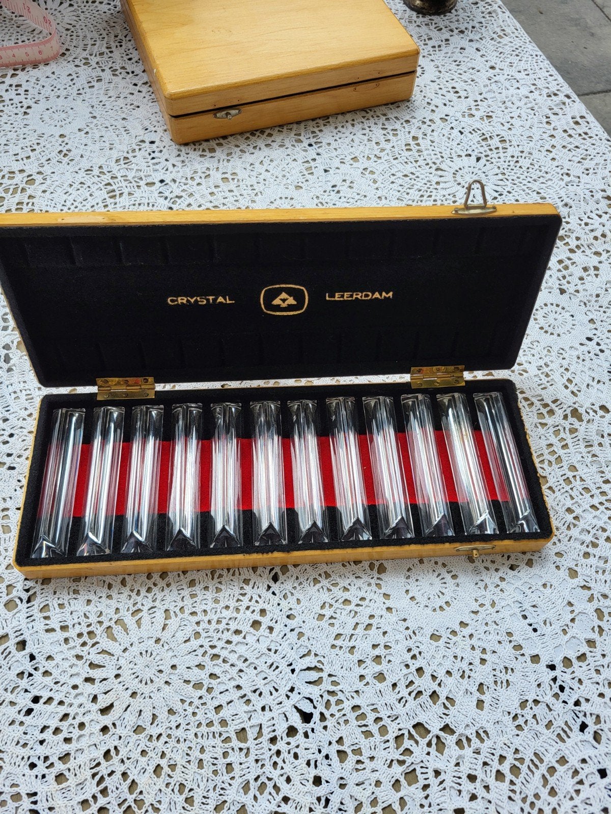 Vintage Crystal Leerdam Bestekleggers in Kistje, Ophalen of Verzenden