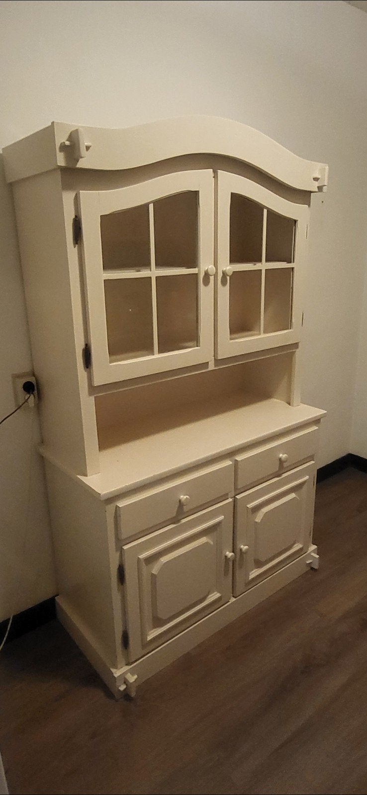 Buffetkast massief, opknapper, 2 delen, Ophalen, Gebruikt, Glas, Klassiek, Landelijk