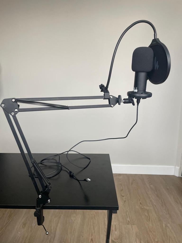Microfoon met arm, Ophalen of Verzenden, Zo goed als nieuw, Studiomicrofoon