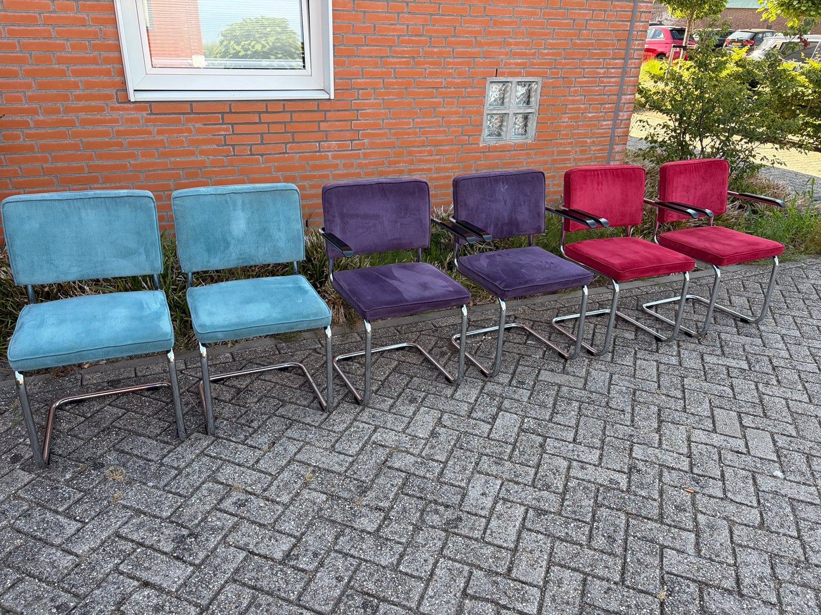🪑✅ 6 Zuiver Ridge Rib Ribstof Stoelen ❗️, Ophalen, Gebruikt, Overige kleuren, Stof