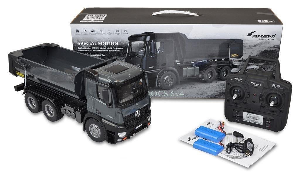 22504 MERCEDES vrachtwagen kieper PRO METALL 2,4GHZ RTR meta, Ophalen of Verzenden, Nieuw, Overige schalen, Auto offroad