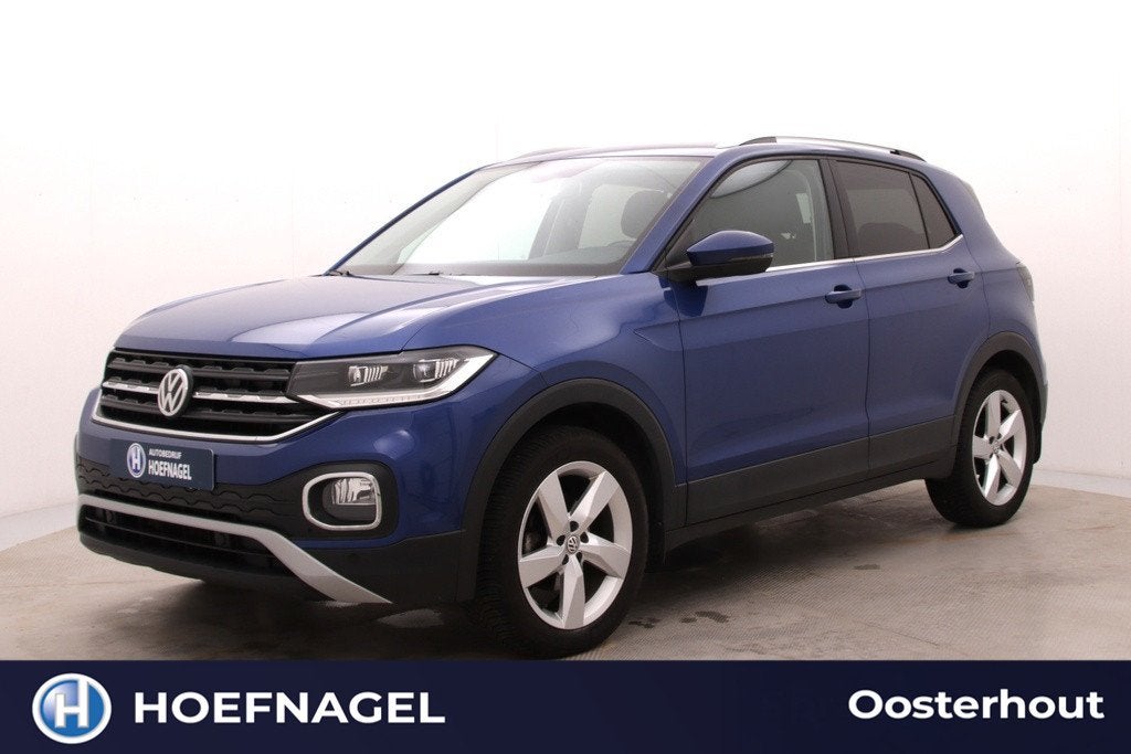 Volkswagen T-Cross 1.5 TSI Style | Automaat | Adaptive Cruis, Auto's, Volkswagen, T-Cross, Zwart, 150 pk, Blauw