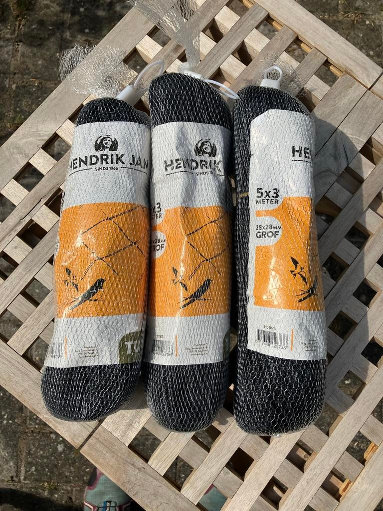 Hendrik Jan tuinnet vogelnet zwart nieuw vijvernet 3 stuks, Ophalen of Verzenden, Nieuw, Minder dan 10 meter, Gaas