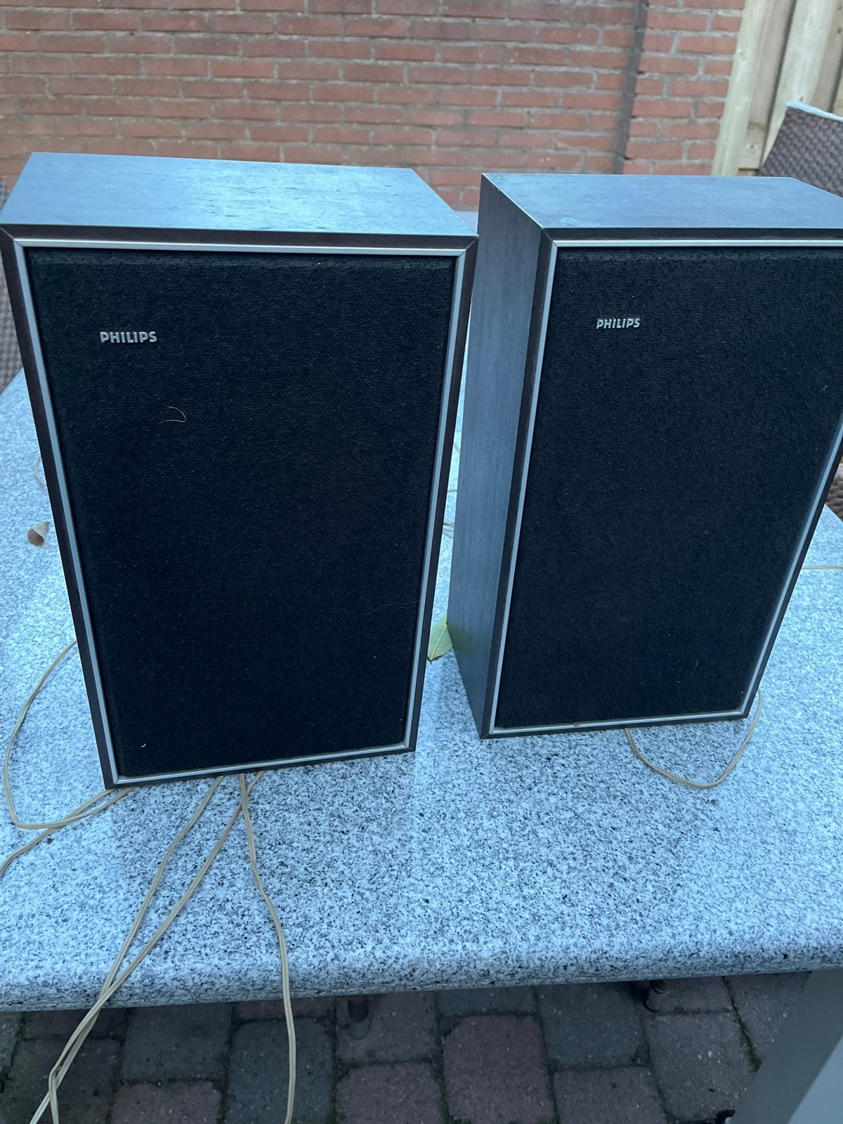 Philips 22GA449/11S Vintage Boekenplank Speakers, Ophalen, Philips, Gebruikt, Inclusief kabels