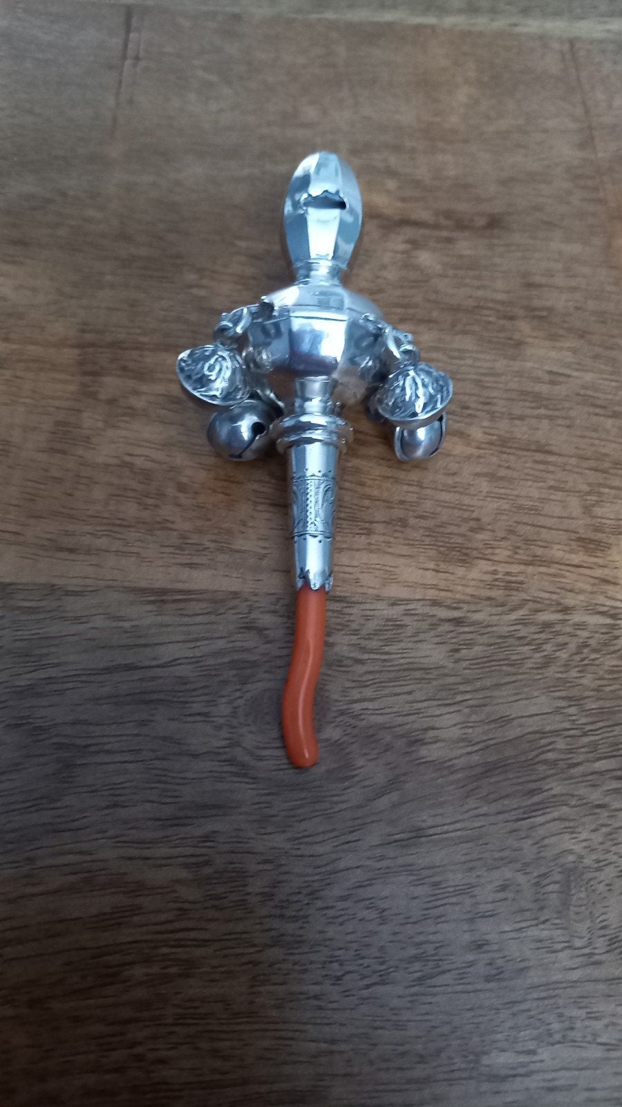Antieke baby rammelaar sterling zilver, Antiek en Kunst, Ophalen of Verzenden, Zilver