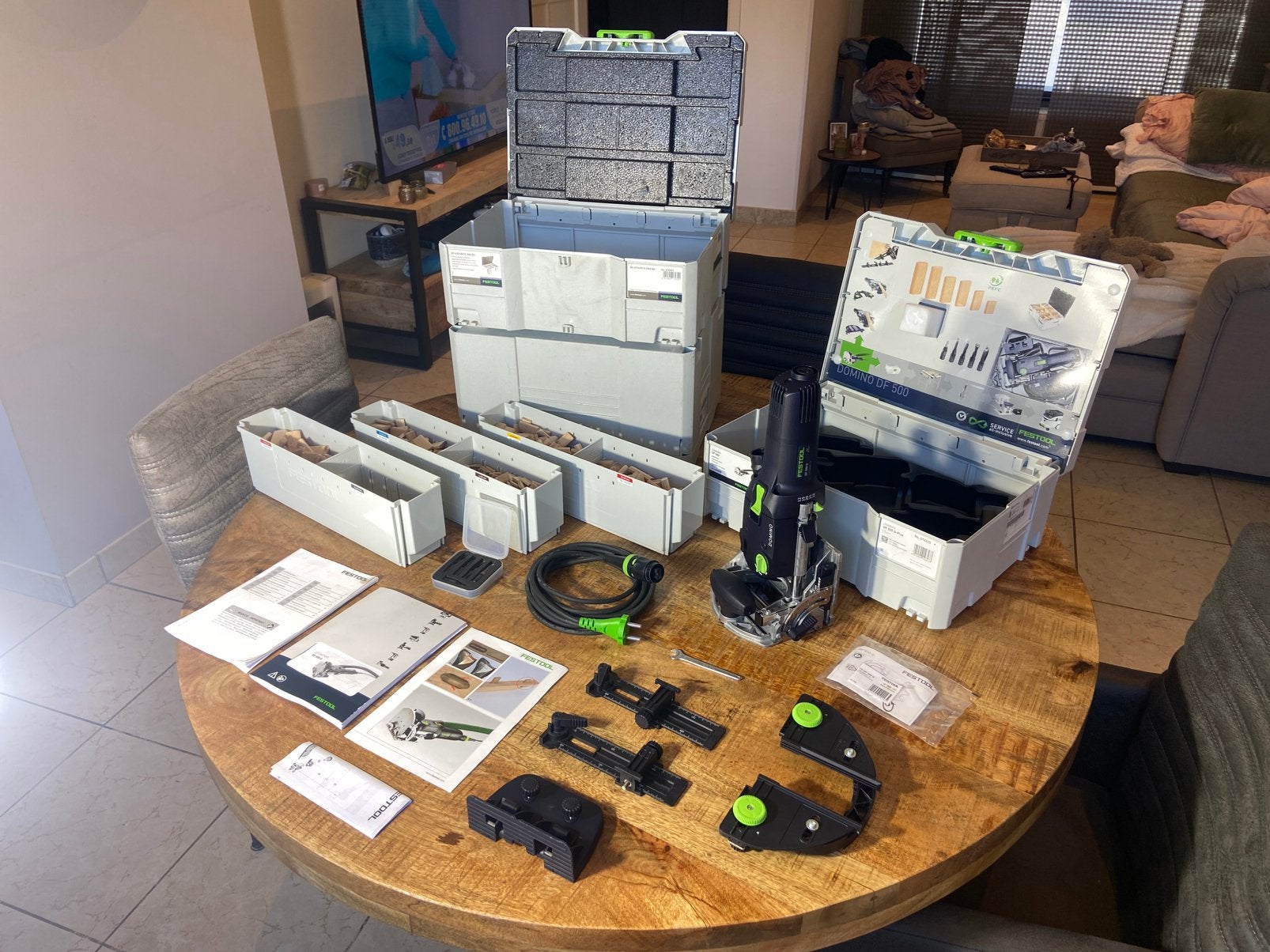 Festool DF 500 Q    Domino, Ophalen, Zo goed als nieuw