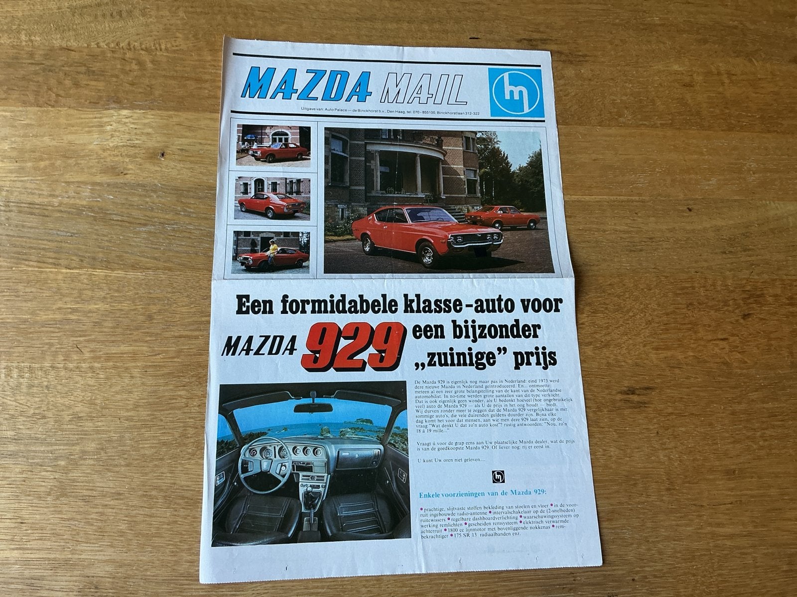 Mazda Mail - Autoreclame Folder 1974 met Mazda 929, Ophalen of Verzenden, Zo goed als nieuw, Mazda