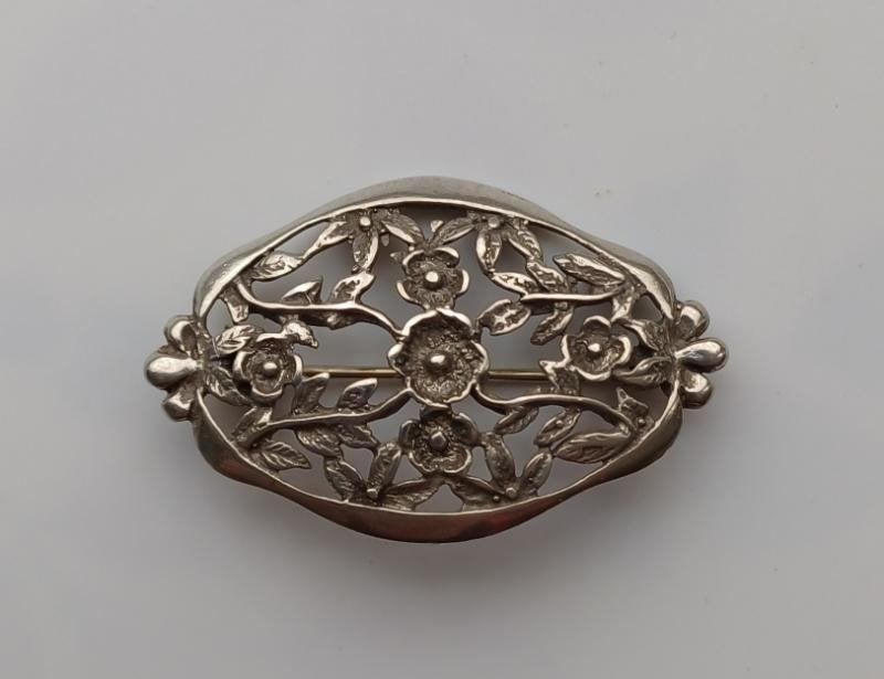 Antiek zilveren broche, Sieraden, Tassen en Uiterlijk, Ophalen of Verzenden, Gebruikt, Zilver, Zilver