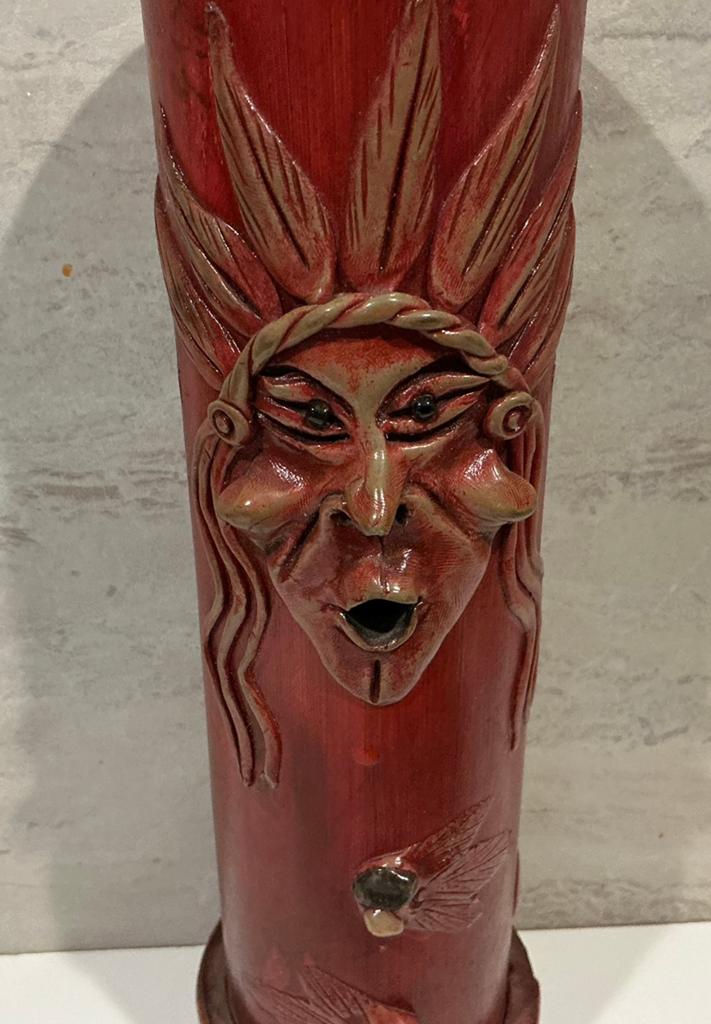 Unieke wierookbrander  met gezicht en bladeren en edelstenen, Antiek en Kunst, Antiek | Overige Antiek, Ophalen of Verzenden