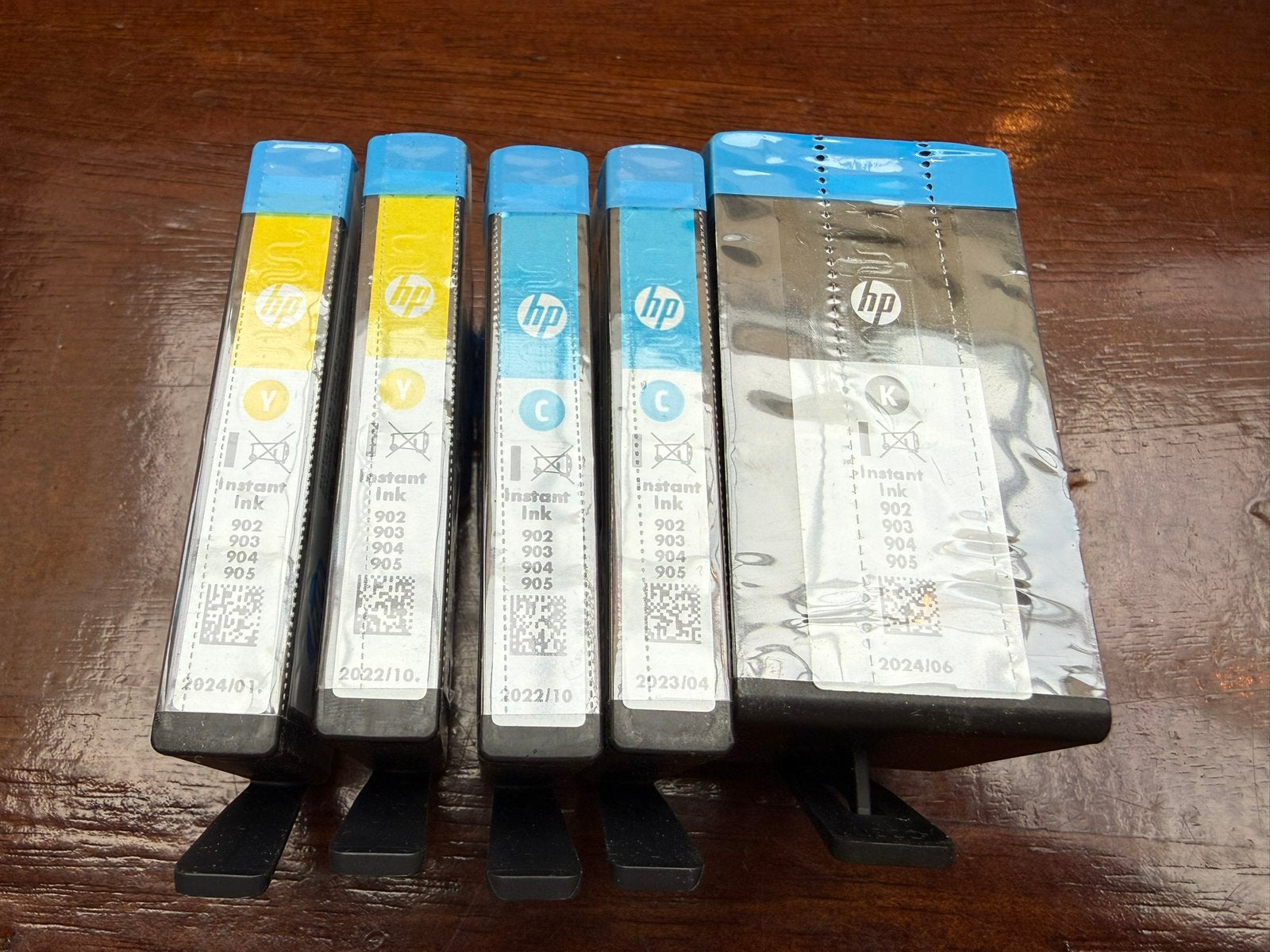 HP instant Ink 902 903 904 905 2x Cyaan 2x Geel en Zwart NW, Ophalen of Verzenden, Nieuw, Cartridge, HP origineel
