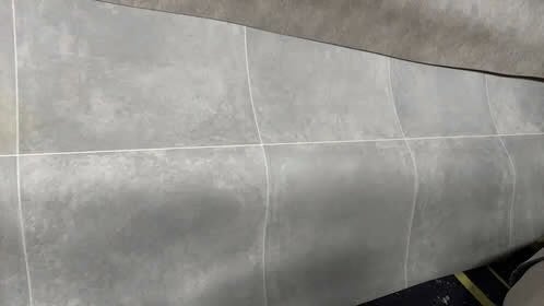 Vinyl vloerbedekking rol 16x4m - Grijs tegellook, 75 m² of meer, Nieuw, Ophalen of Verzenden, Grijs