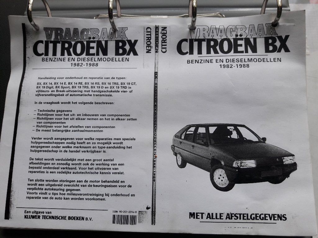 handboek citroen bx, Ophalen of Verzenden