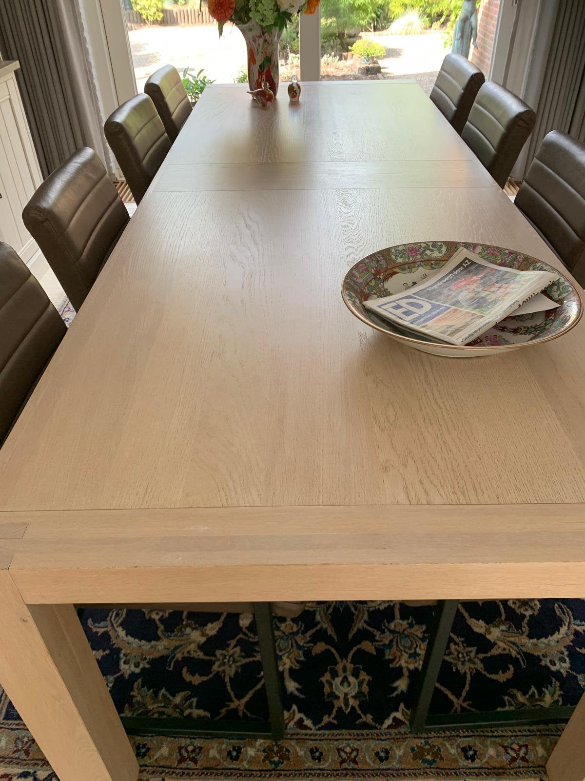 Eettafel 8 pers, Huis en Inrichting, Tafels | Eettafels, Ophalen, 50 tot 100 cm, Zo goed als nieuw, Vijf personen of meer