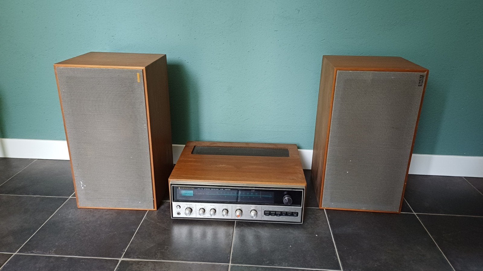 Vintage Kenwood KR-4200 stereo receiver radio SABA hifiboxen, Ophalen of Verzenden, Gebruikt, Overige merken