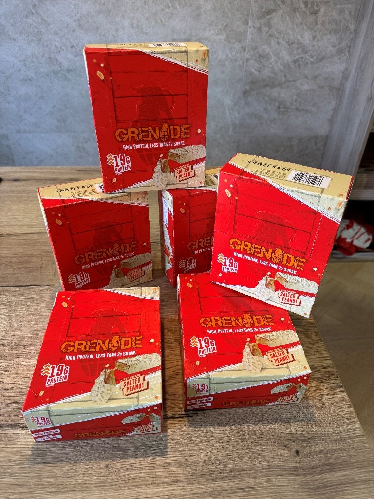 Grenade High Protein Low Sugar Bar -White choc Salted Peanut, Ophalen of Verzenden, Nieuw, Armen, Overige typen