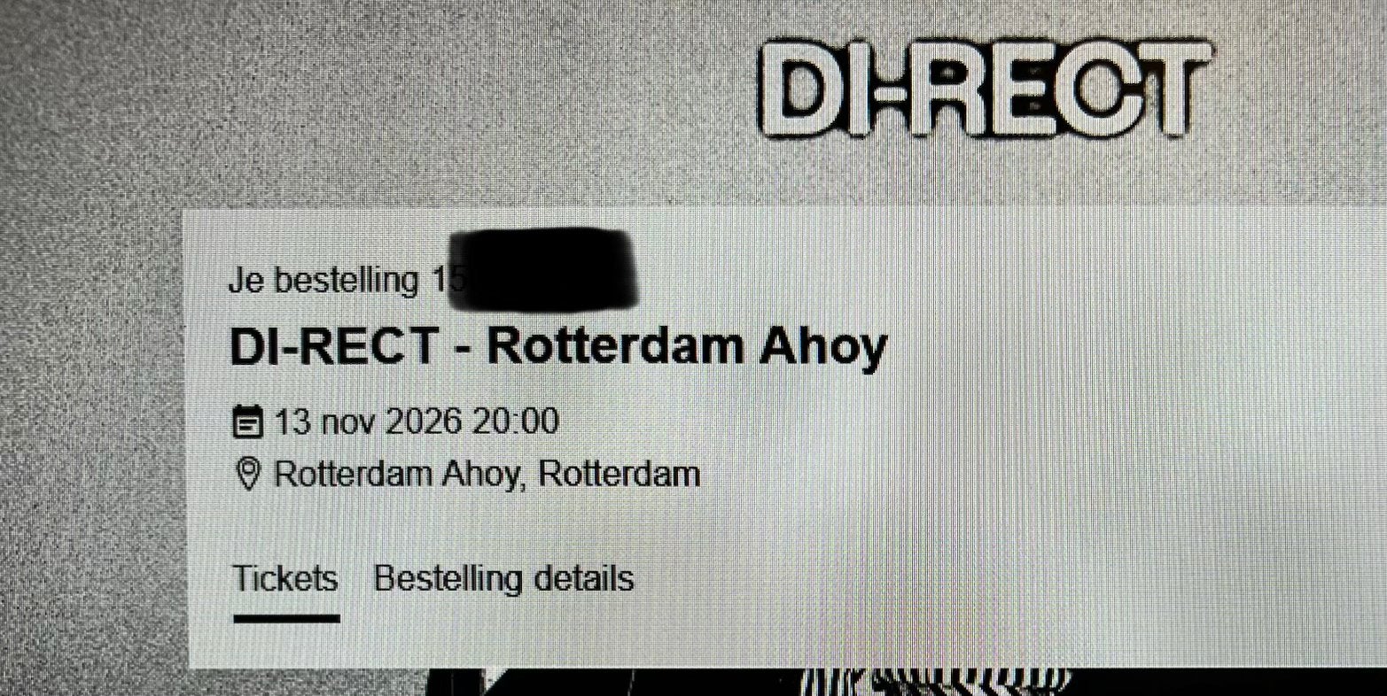 2 tickets DI-RECT in Ahoy op 13 november, Tickets en Kaartjes, Twee personen, November