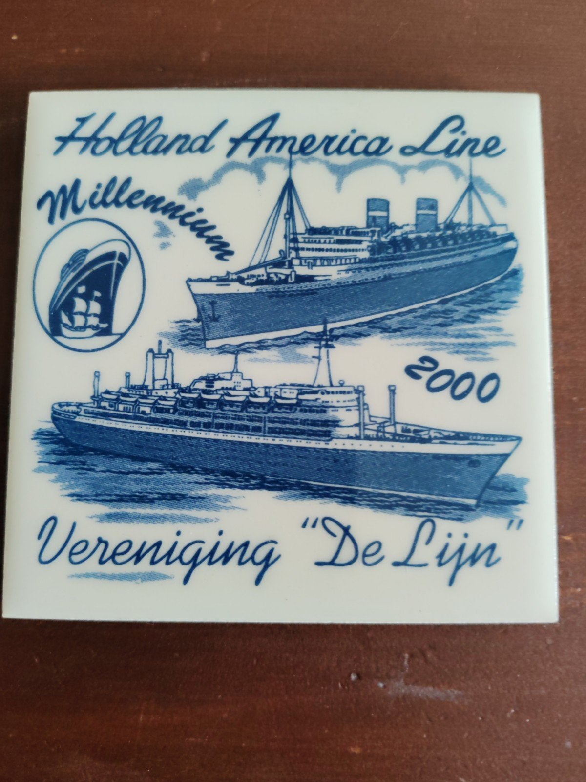 Holland America Line Millennium 2000 tegel onderzetter, Ophalen of Verzenden