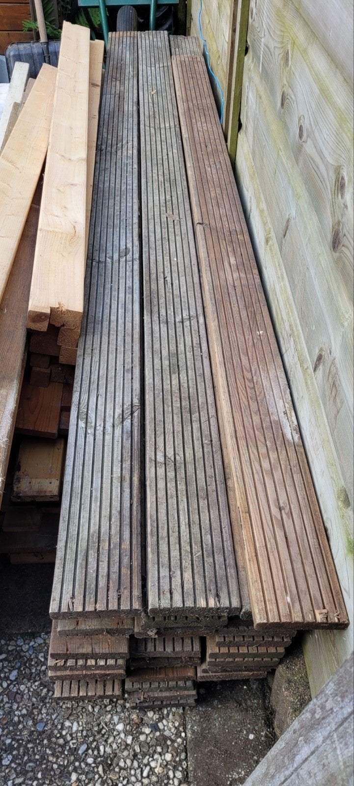 Houten vlonderplanken voor tuin, gebruikt maar netjes, Tuin en Terras, Terrasdelen en Vlonders, Ophalen, Gebruikt, Hout