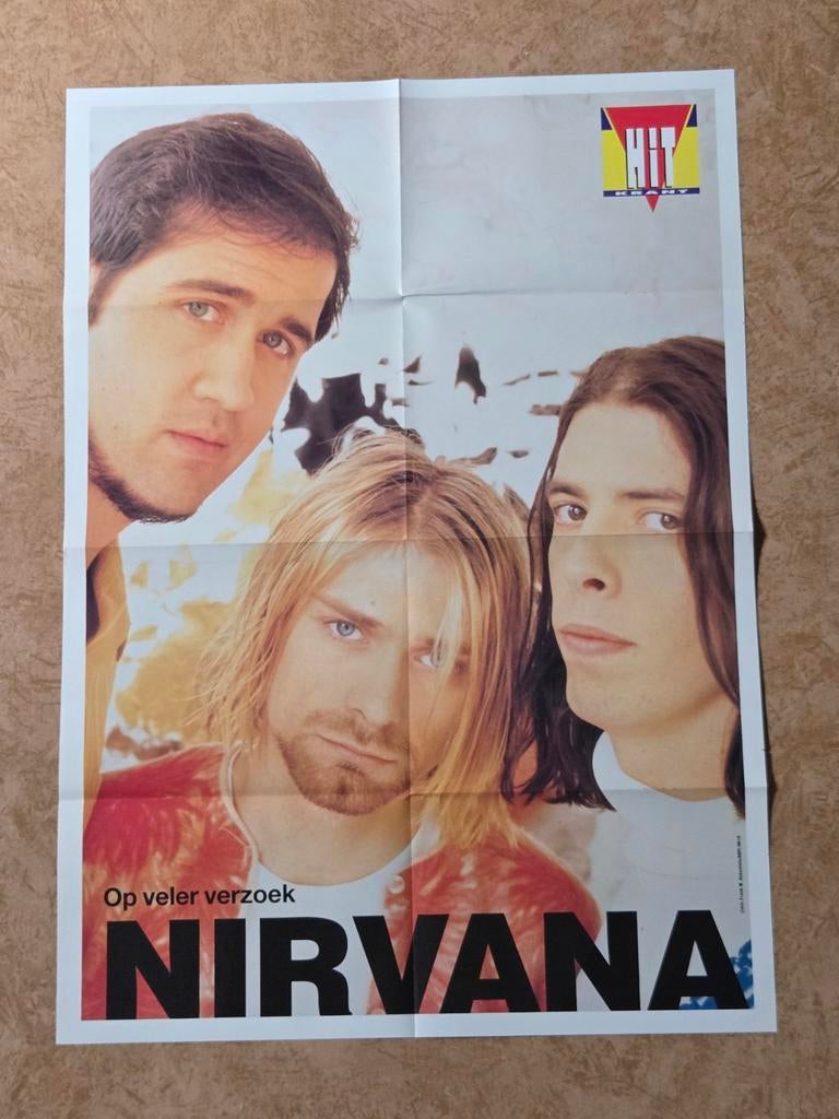 Jaren 90 xl poster van de band Nirvana, Ophalen of Verzenden, Zo goed als nieuw, Poster, Artwork of Schilderij