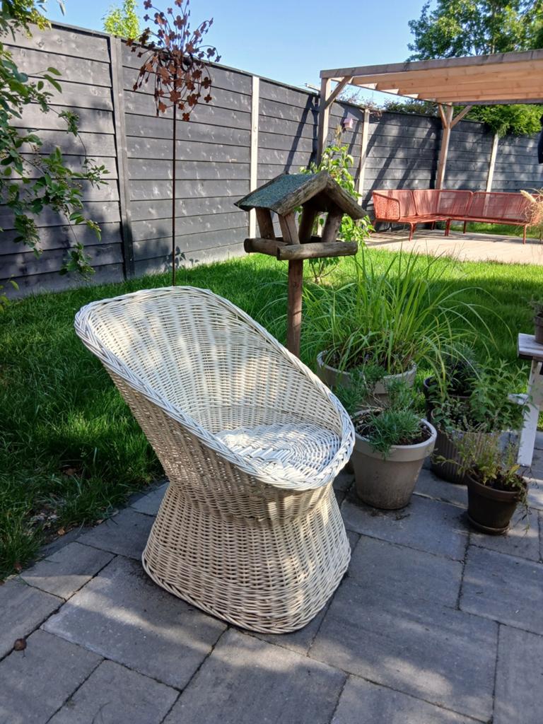 Rotan tuinstoel, Ophalen of Verzenden, Gebruikt, Rond, Overige materialen