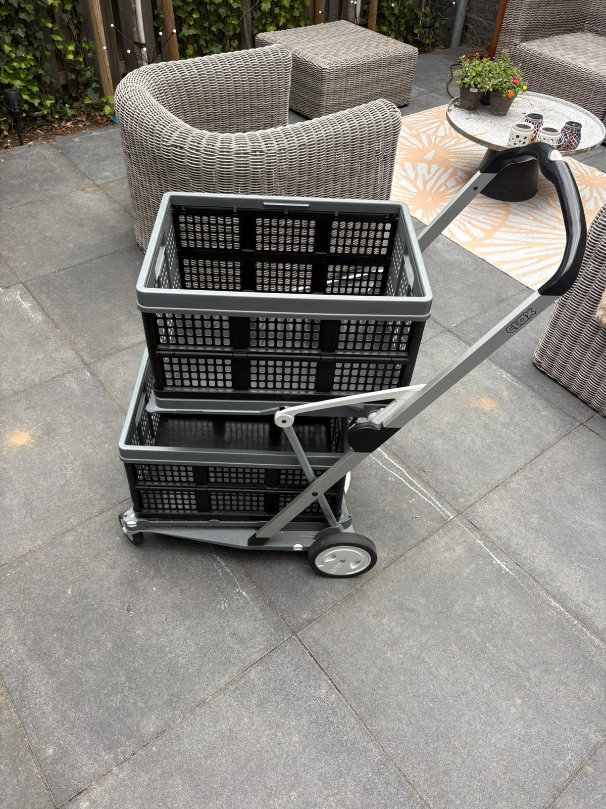 Clax trolley inclusief 2 kratjes, Doe-het-zelf en Verbouw, Transportwagens, 100 liter of meer, Ophalen, Zo goed als nieuw, Overige typen