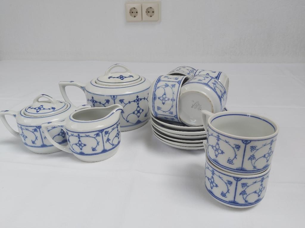 Saksisch blauw Jäger theeservies, Ophalen, Gebruikt, Overige stijlen, Porselein
