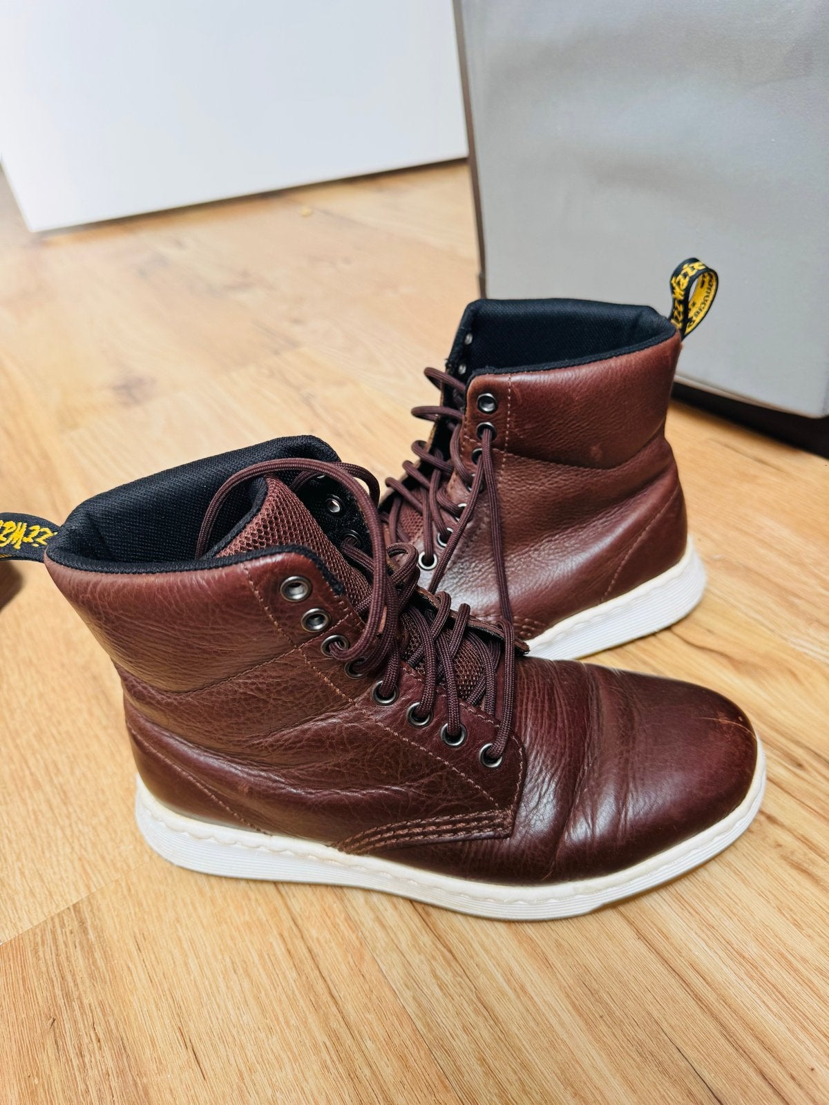 Dr. Martens bruine leren laarzen - maat 38, Ophalen of Verzenden, Gedragen, Bruin, Lage of Enkellaarzen