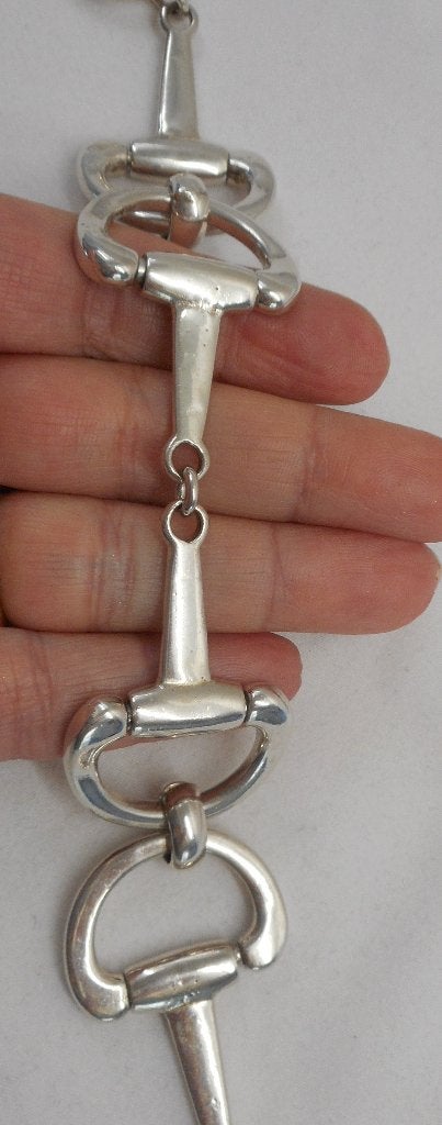 Zilveren massieve Paardenbit armband met staafslot nr.771, Verzenden, Zo goed als nieuw, Zilver, Zilver