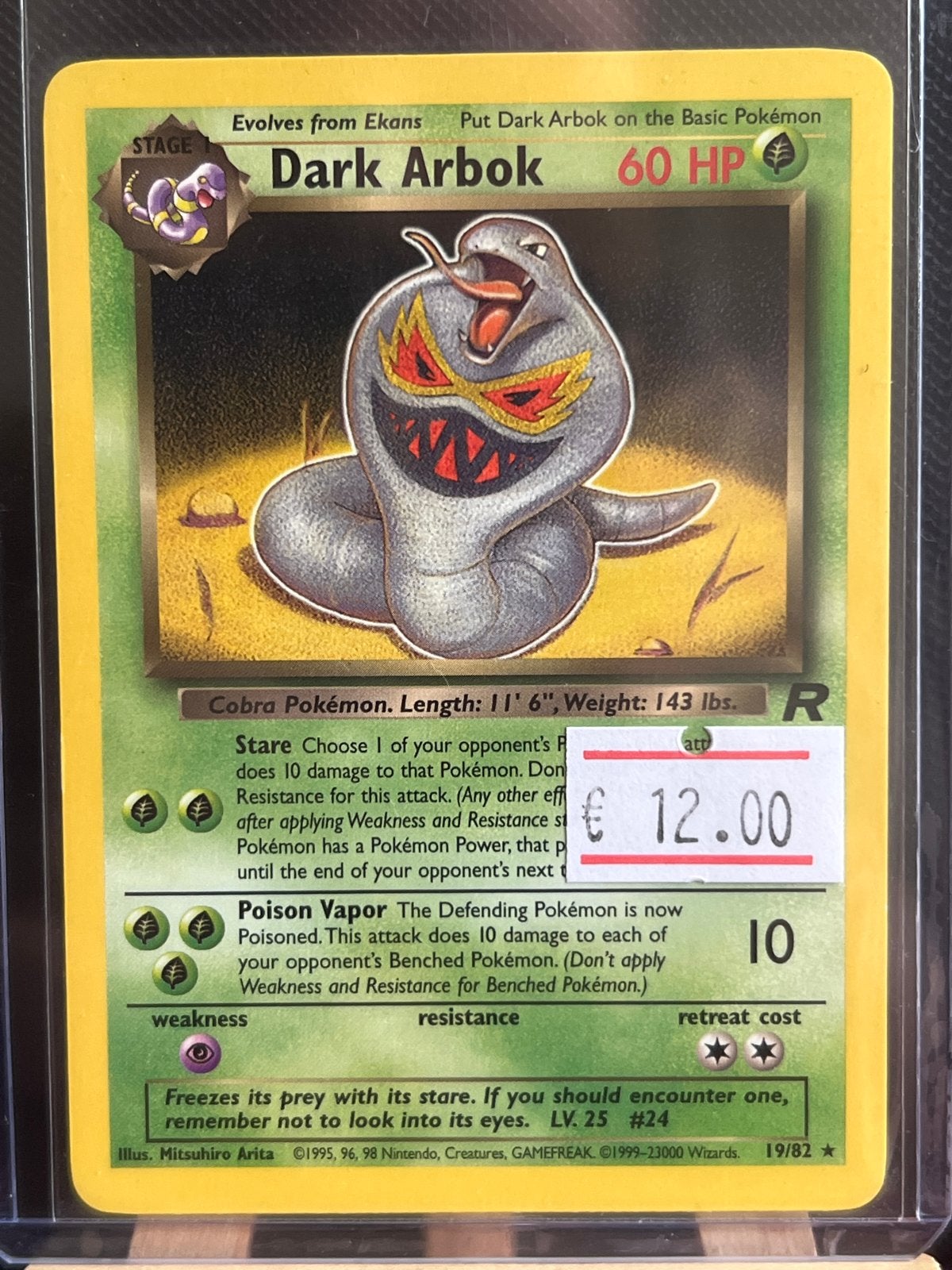 Dark Arbok Pokémon Kaart (19/82) - Jungle Set, Hobby en Vrije tijd, Verzamelkaartspellen | Pokémon, Ophalen of Verzenden, Gebruikt