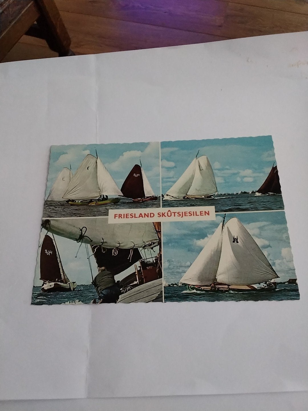 Oude Ansichtkaart Friesland Skûtsjesilen, Ophalen of Verzenden, 1960 tot 1980, Gelopen, Friesland