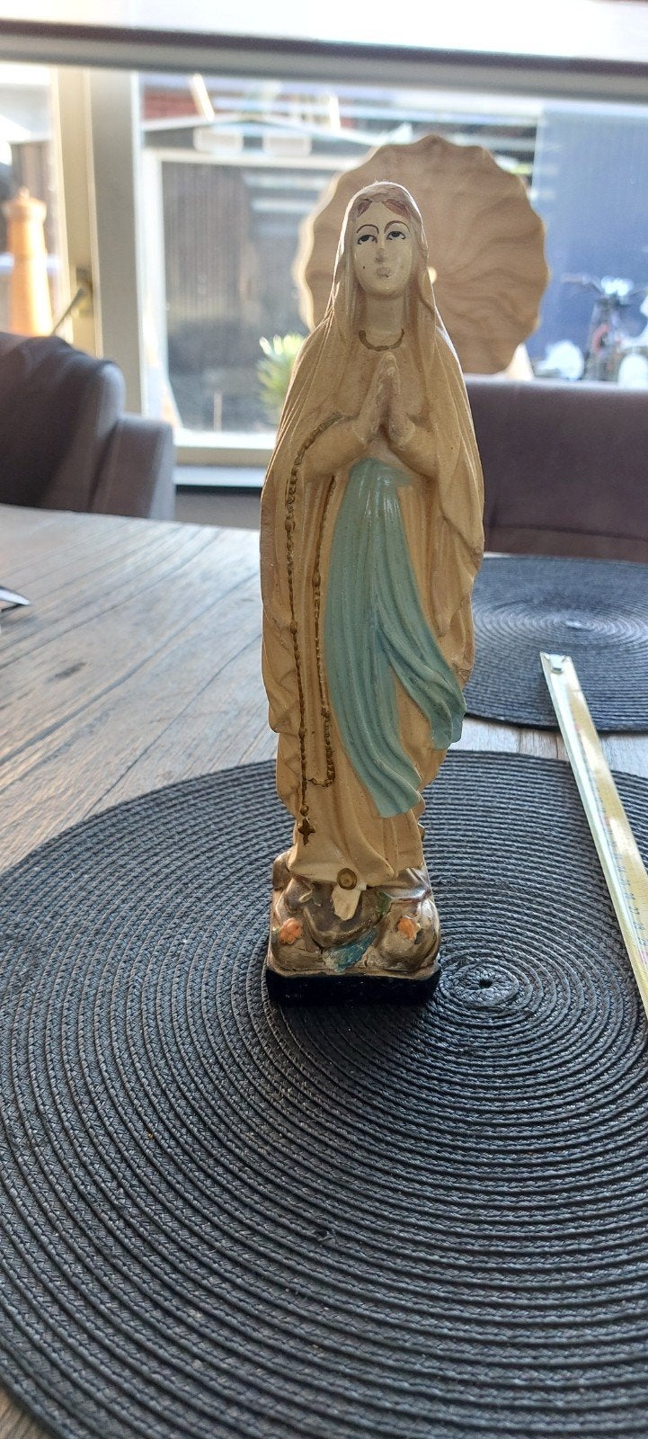 Mariabeeldje van gips - Vintage religieus beeld, Ophalen of Verzenden